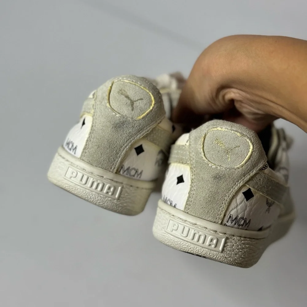 MCM x Puma US8 Classic White Suede Women’s Sneakers - Picture 7 of 16